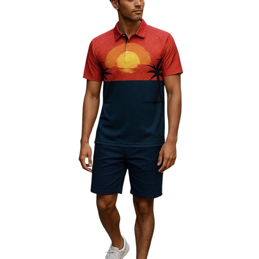 Men's Duval Fits Short/Shirt Combo-Size XL-Short Sleeve-New with Tags-Tropical